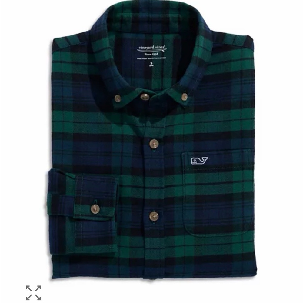 Vineyard Vines Boy’s Charleston Green Plaid Shirt